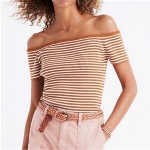 Madewell Off the Shoulder Ribbed Sweater